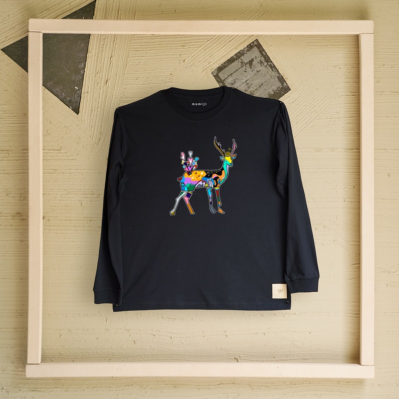 【 momiji 】 Long sleeve T the Art -DEER HERAT-