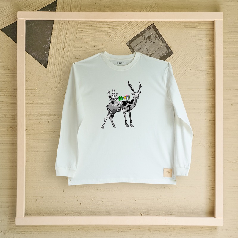 【 momiji 】 Long sleeve T the Art -DEER HERAT-