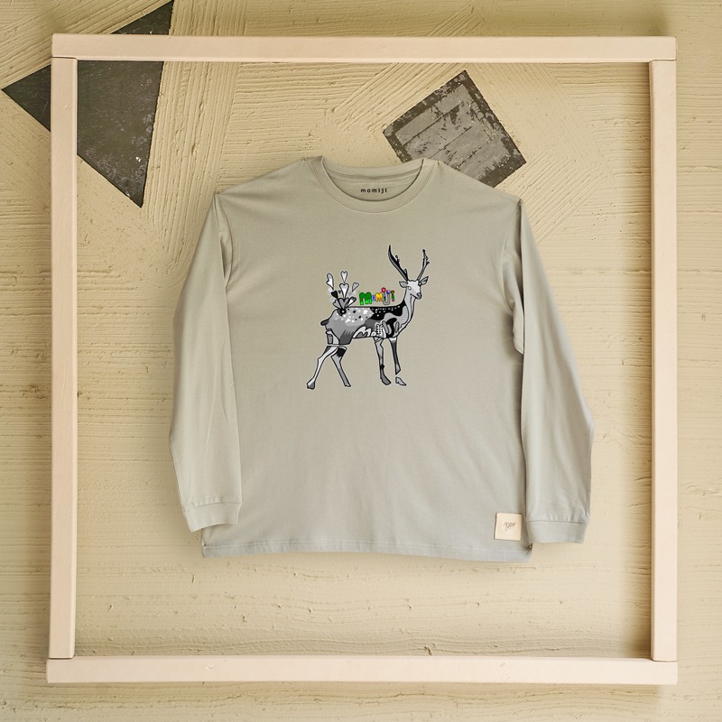 【 momiji 】 Long sleeve T the Art -DEER HERAT-