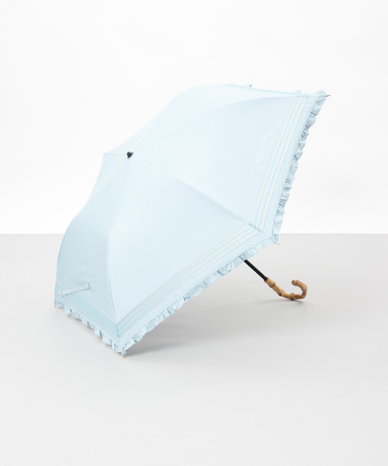【MACKINTOSH LONDON（マッキントッシュ ロンドン）】フリルオーガンジータック加工晴雨兼用パラソル（折りたたみ）