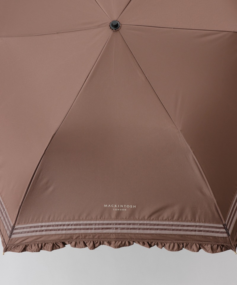 【MACKINTOSH LONDON（マッキントッシュ ロンドン）】フリルオーガンジータック加工晴雨兼用パラソル（折りたたみ）