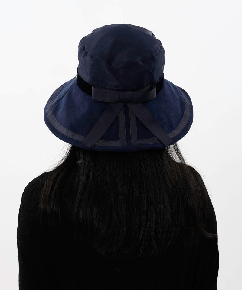 LANVIN COLLECTION ランバン 異素材ミックスキャペリン ネイビー