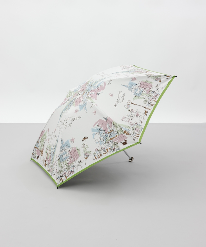 Aquascutum花柄 折りたたみ傘 晴雨兼用 Aquascutum（アクアスキュータム）】ガールプリント晴雨兼用傘