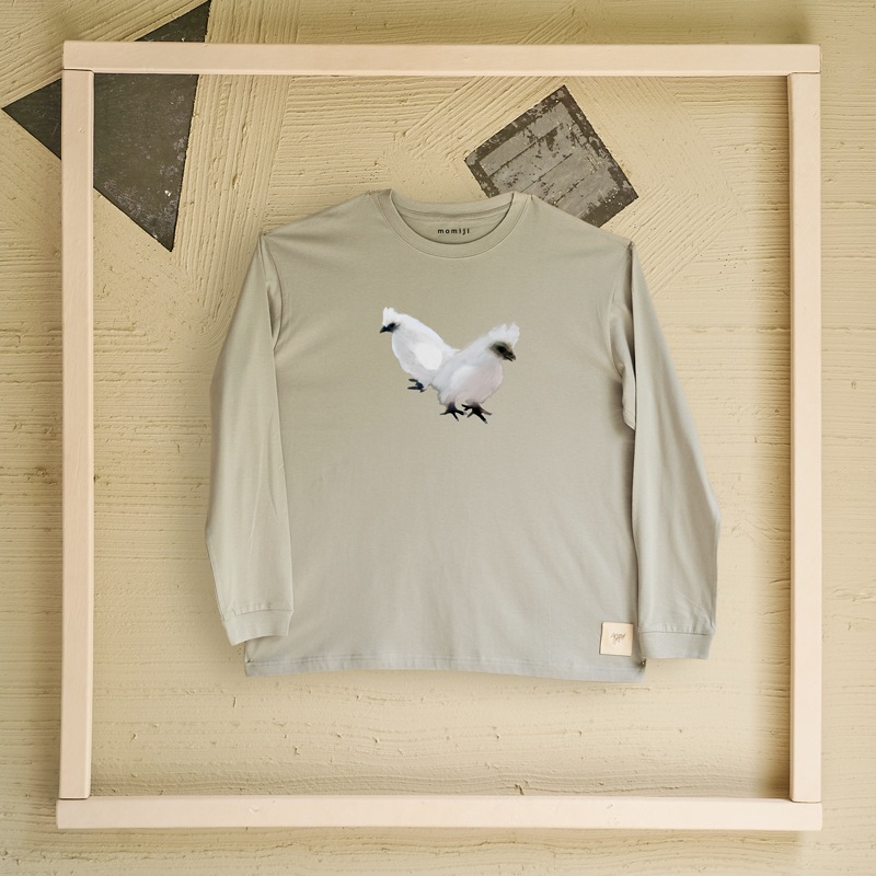 【 momiji 】 Long sleeve T the Art -烏骨鶏-