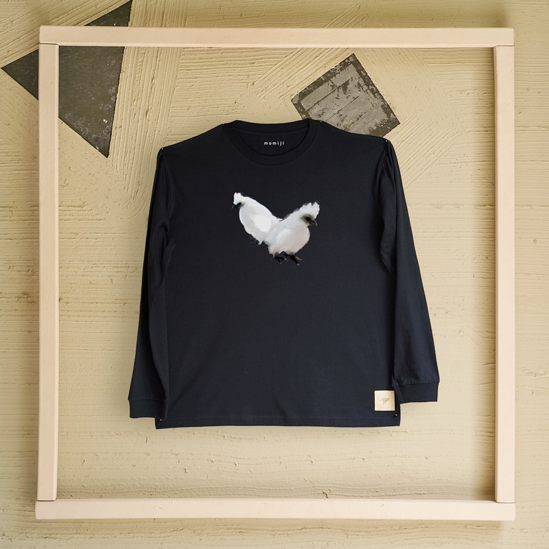 【 momiji 】 Long sleeve T the Art -烏骨鶏-