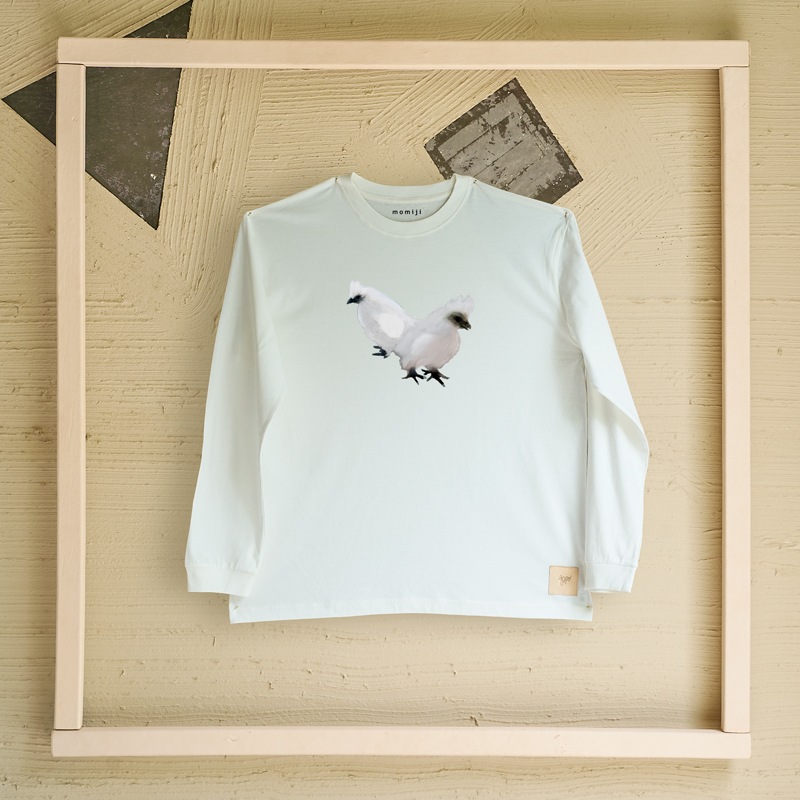 【 momiji 】 Long sleeve T the Art -烏骨鶏-