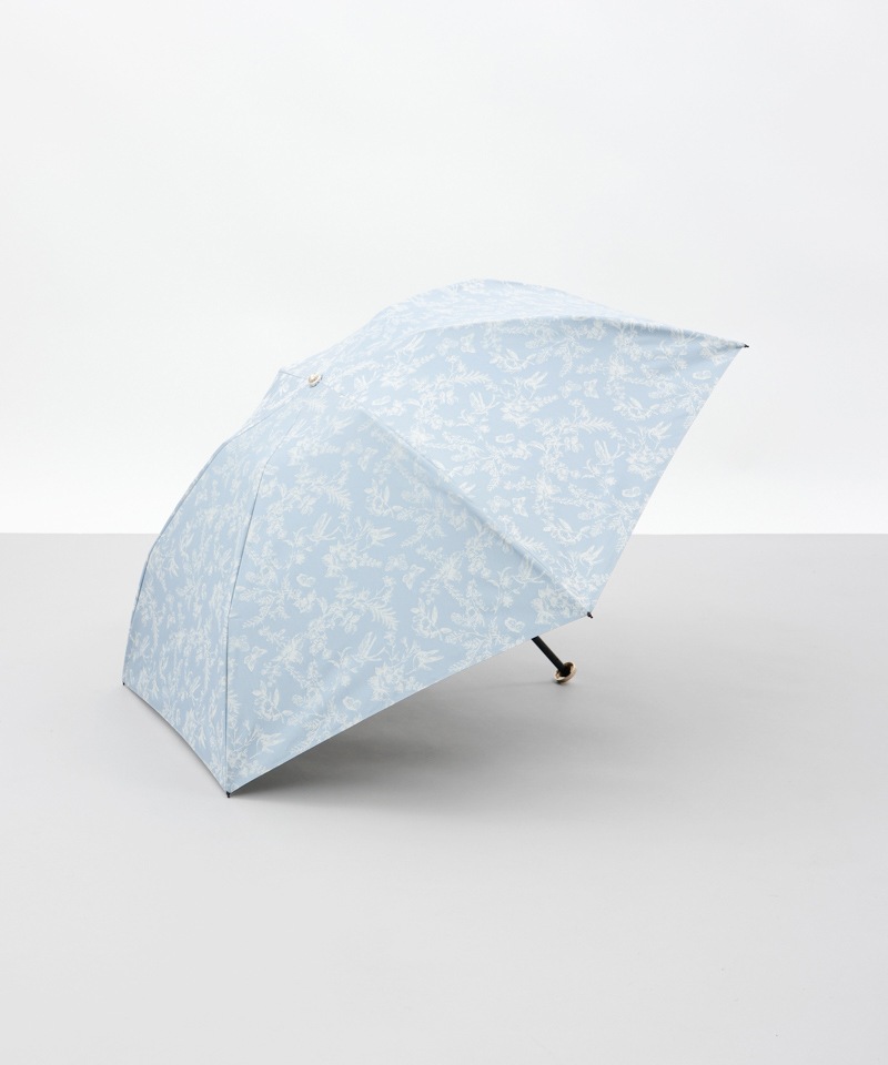 【 Aquascutum（アクアスキュータム）】ボタニカルシャンブレージャカード晴雨兼用傘（折りたたみ傘）