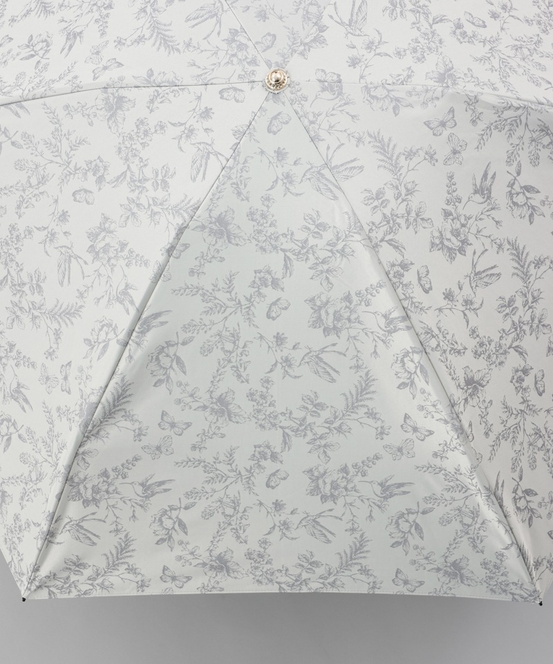 【 Aquascutum（アクアスキュータム）】ボタニカルシャンブレージャカード晴雨兼用傘（折りたたみ傘）