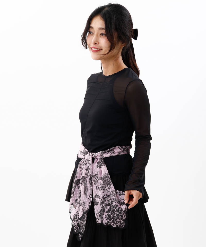 【 ANNA SUI（アナ スイ）】フリルヘムプチロングスカーフ(WASH)