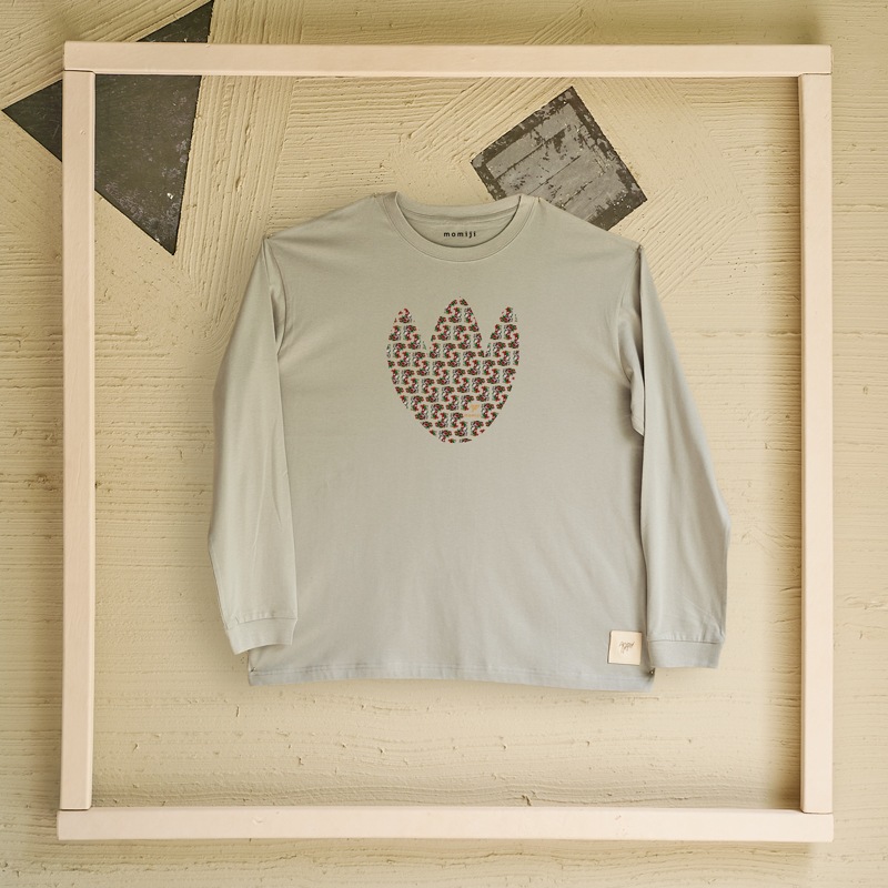 【 momiji 】 Long sleeve T the Art -花模様-