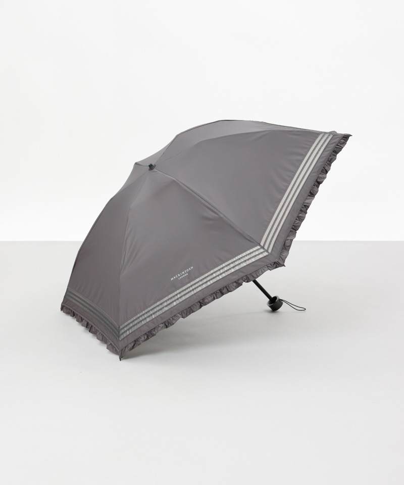 【MACKINTOSH LONDON（マッキントッシュ ロンドン）】フリルオーガンジータック加工晴雨兼用パラソル（折りたたみ）