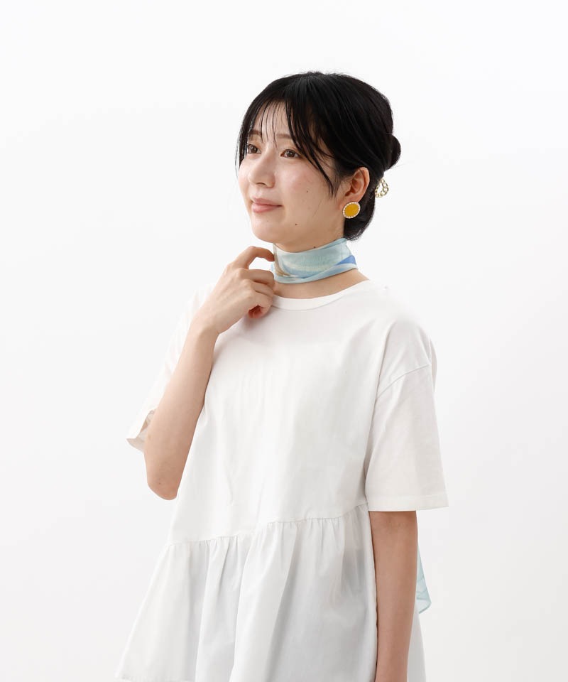 【 Fioritura Giovanna（フィオリトゥーラ ジョヴァンナ）】シルクプリントプチロングスカーフ(WASH)