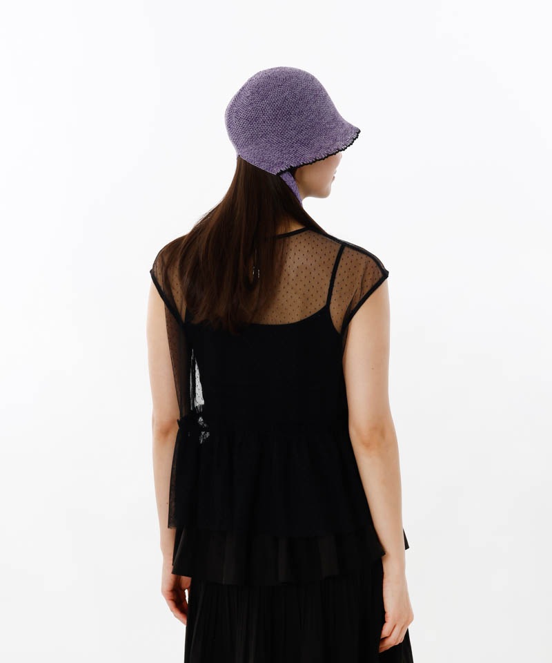 【 ANNA SUI（アナ スイ）】コード付きバブーシュカ風クロッシェハット