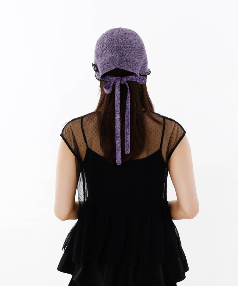 【 ANNA SUI（アナ スイ）】コード付きバブーシュカ風クロッシェハット