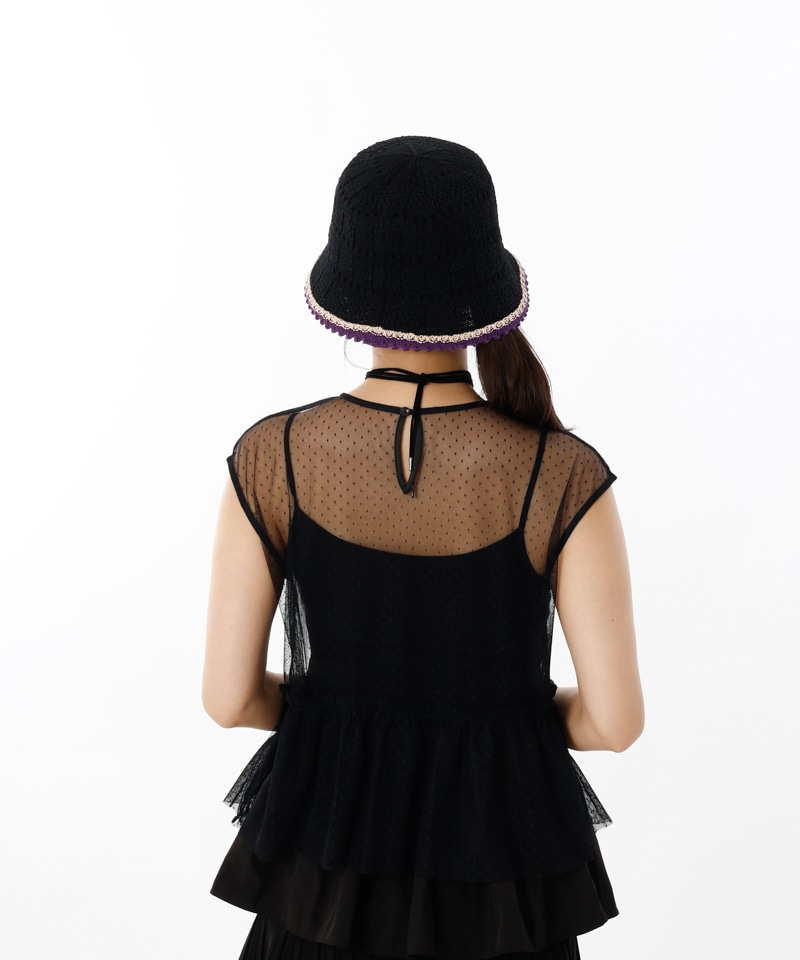 【 ANNA SUI（アナ スイ）】ワッフル風ニットクロッシェハット