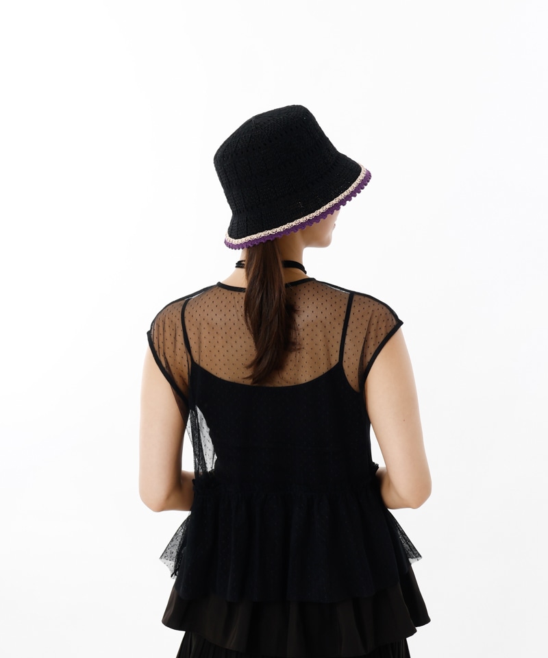 【 ANNA SUI（アナ スイ）】ワッフル風ニットクロッシェハット