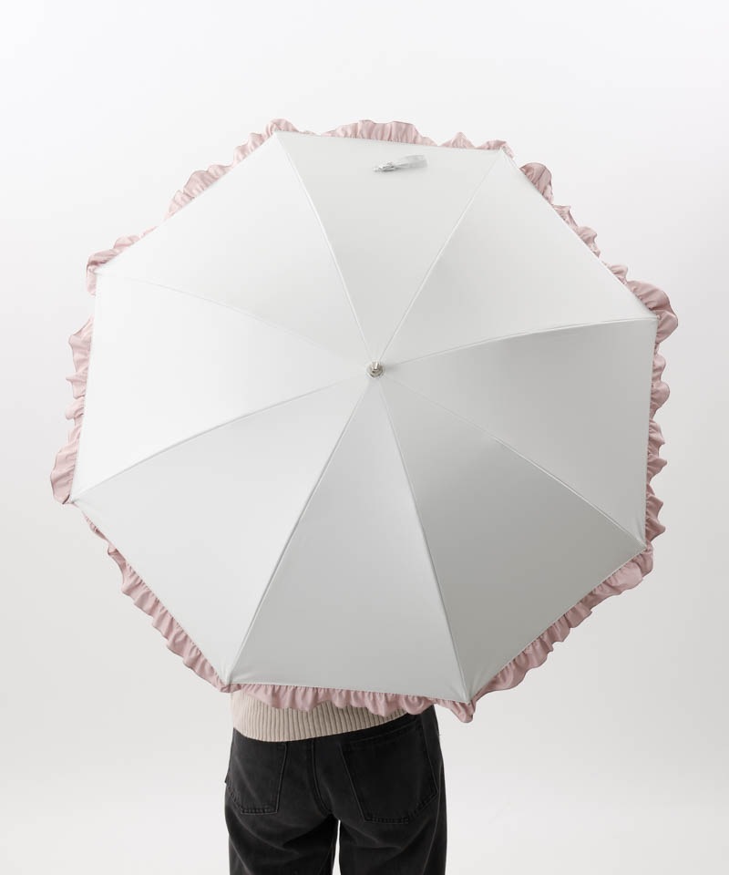 【WEB限定】フリル晴雨兼用傘（1段スライドショート）
