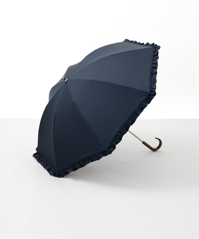 【未使用】ハンウェイ ショート傘 日傘 雨傘 晴雨兼用 フリル 持ち手クリア 紫 未使用】ハンウェイ ショート傘 日傘 雨傘 晴雨兼用 フリル 持ち