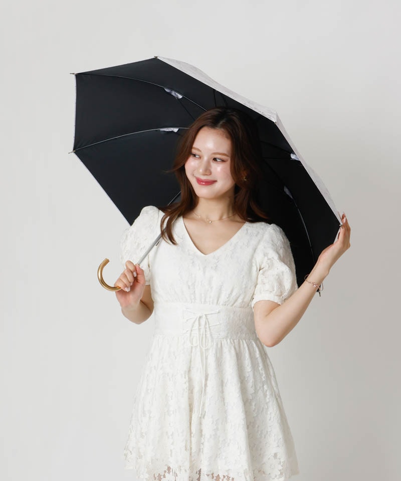 【dazzlin（ダズリン）】フラワープリント晴雨兼用傘（長傘）