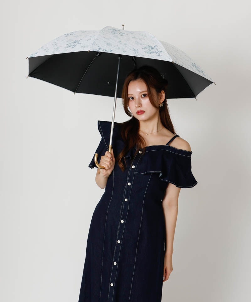 【dazzlin（ダズリン）】フラワープリント晴雨兼用傘（長傘）