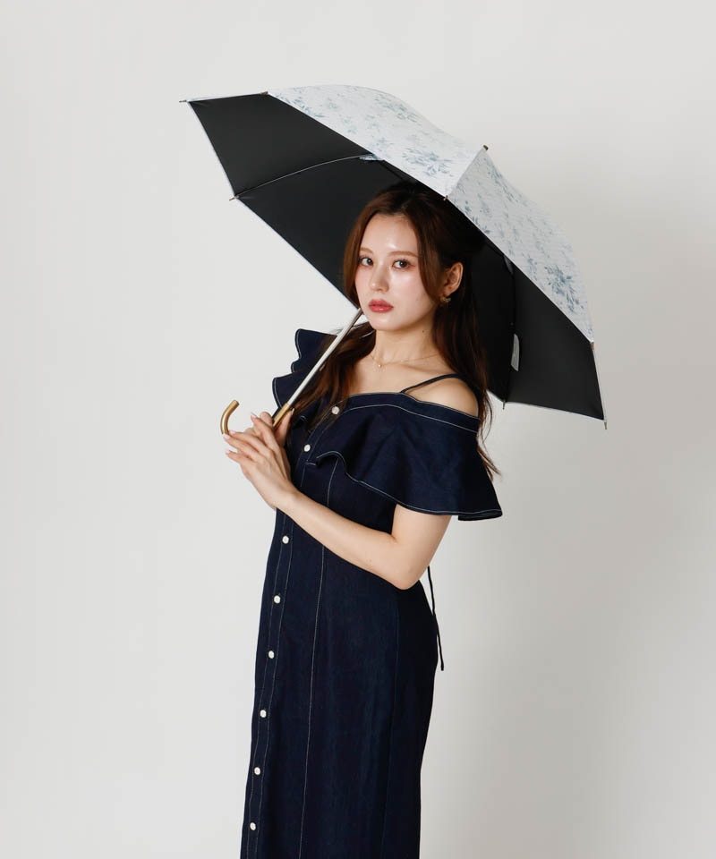 【dazzlin（ダズリン）】フラワープリント晴雨兼用傘（長傘）