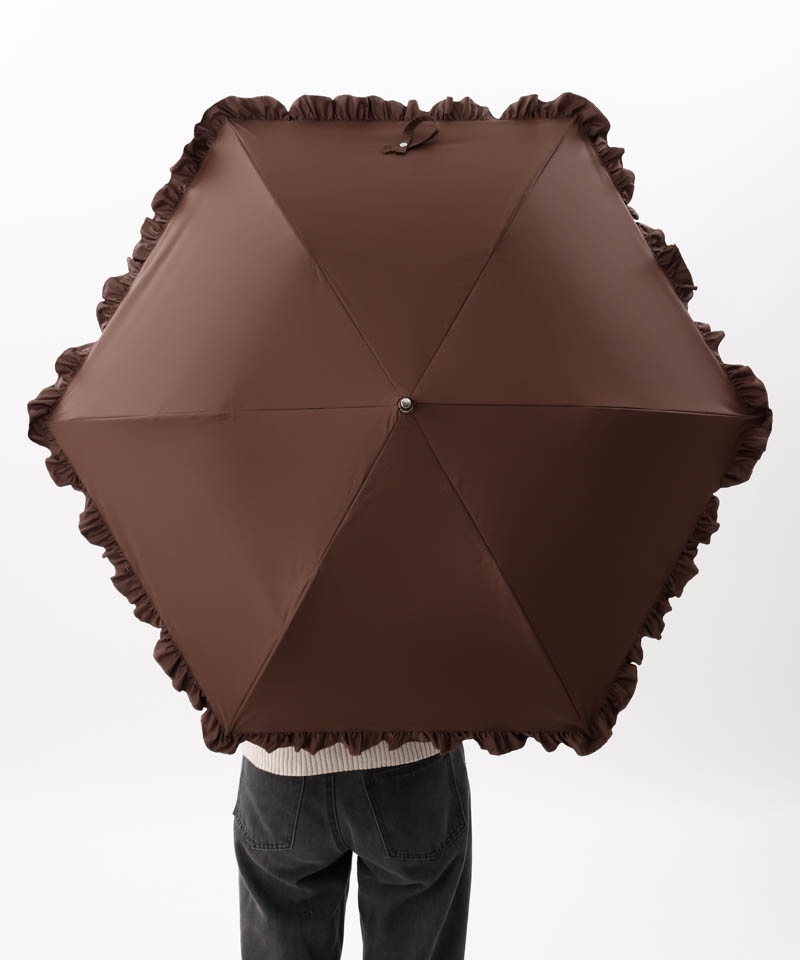 【WEB限定】 フリル晴雨兼用傘（折りたたみ・トップフラット）