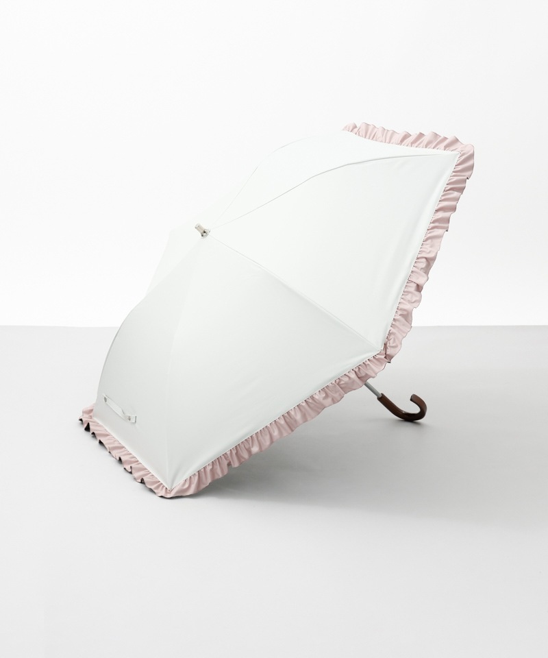 【WEB限定】 フリル晴雨兼用傘（折りたたみ・トップフラット）