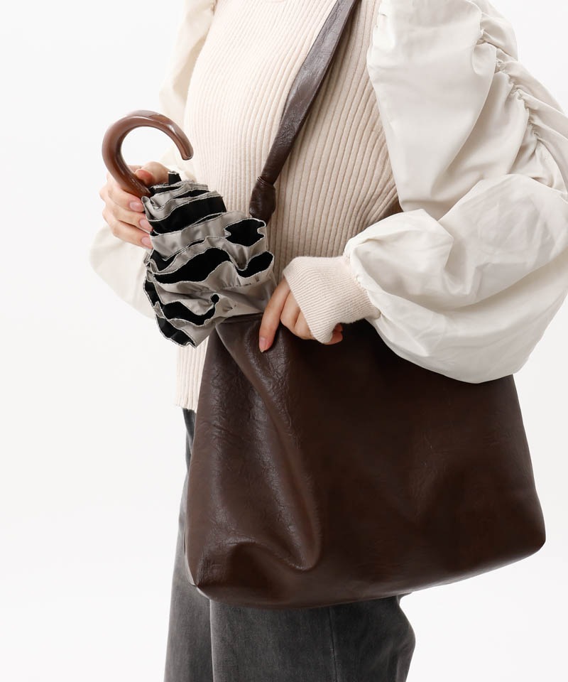 【WEB限定】 フリル晴雨兼用傘（折りたたみ・トップフラット）