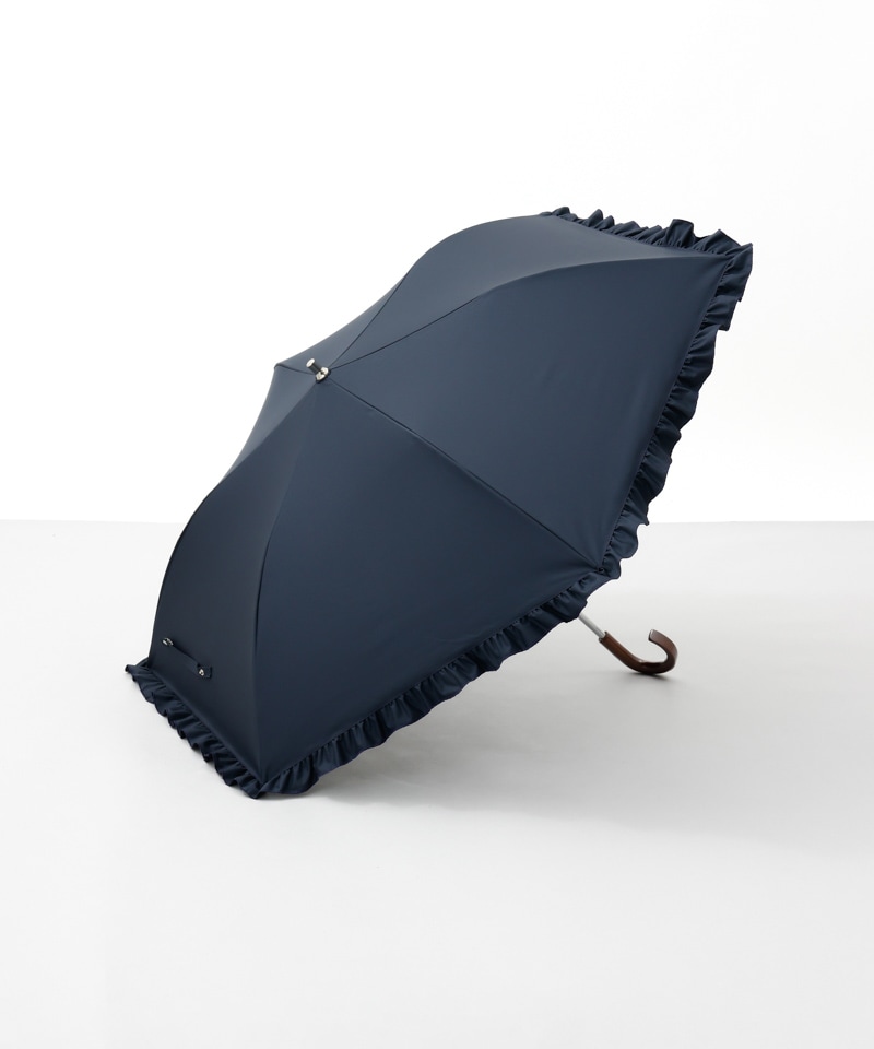 【未使用品】フルラ フリル 晴雨兼用 折り畳み傘 ブルー FURLA 折りたたみ傘 一級遮光 晴雨兼用折りたたみ日傘 ”ハート