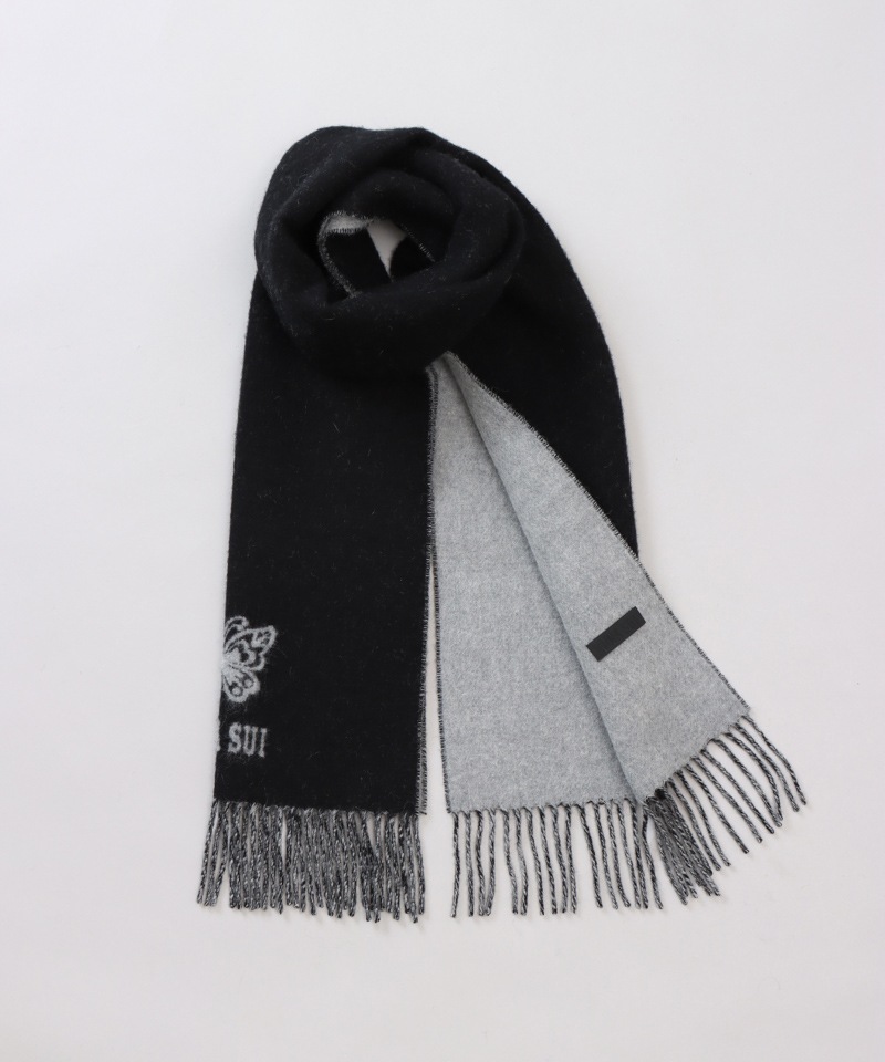 【 ANNA SUI（アナ スイ）】ウールリバーシブルマフラー