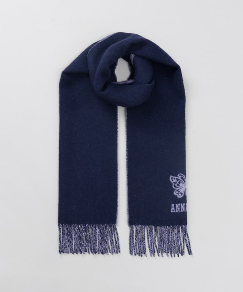 ANNA SUI（アナ スイ）】ウールリバーシブルマフラーALL｜オーロラ
