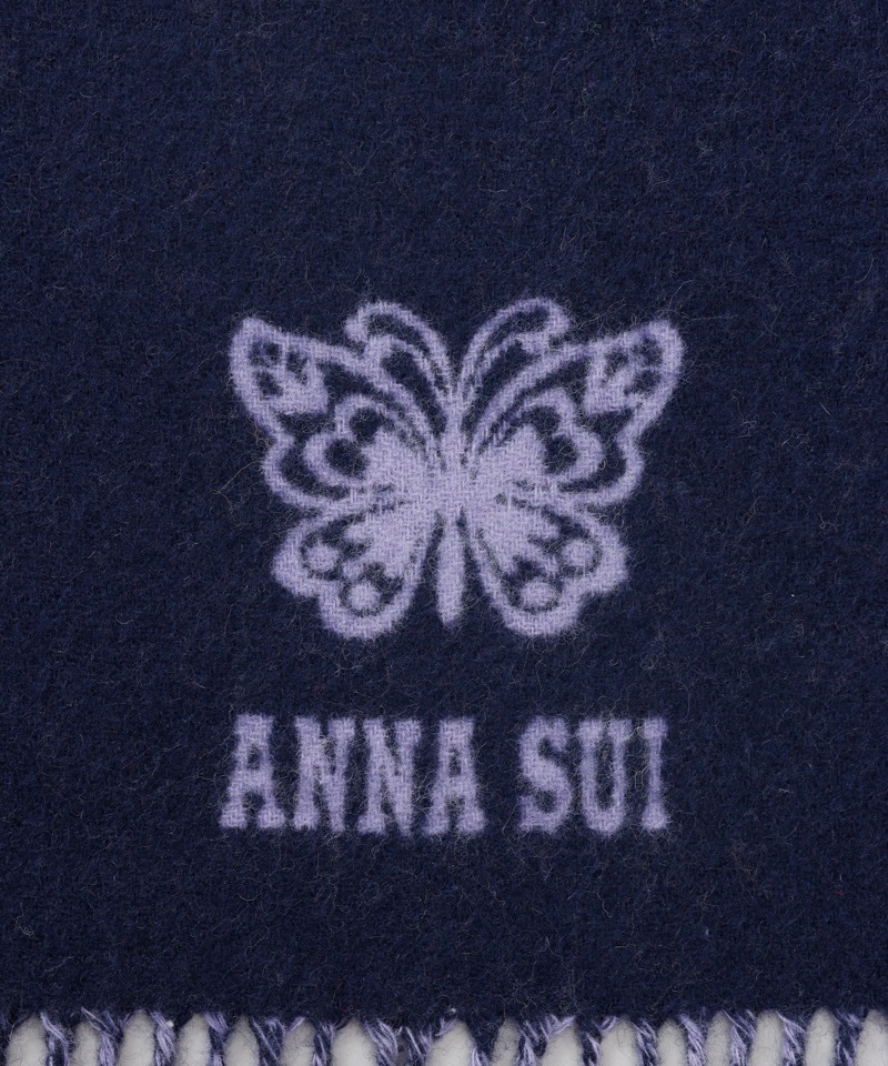【 ANNA SUI（アナ スイ）】ウールリバーシブルマフラー