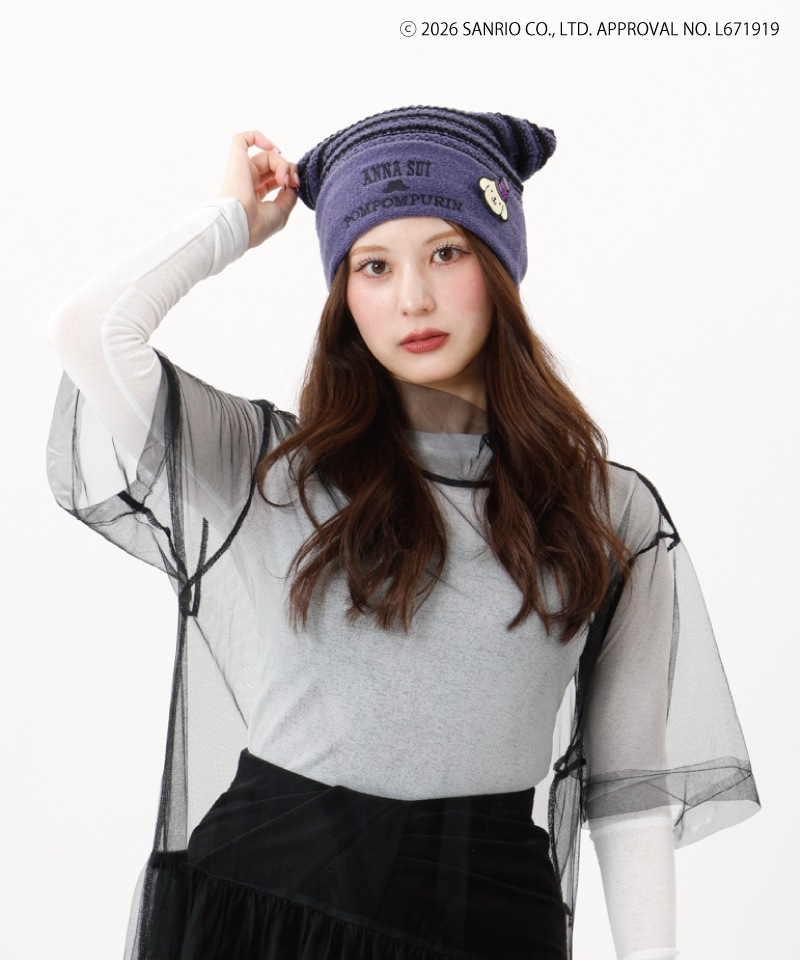 【 ANNA SUI（アナ スイ）】ANNA SUI x ポムポムプリン刺しゅうブローチ付きネコ耳ワッチ