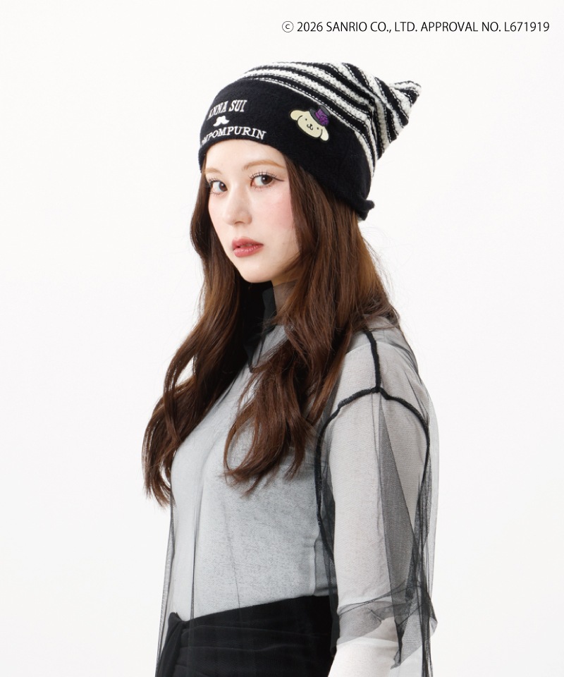 【 ANNA SUI（アナ スイ）】ANNA SUI x ポムポムプリン刺しゅうブローチ付きネコ耳ワッチ