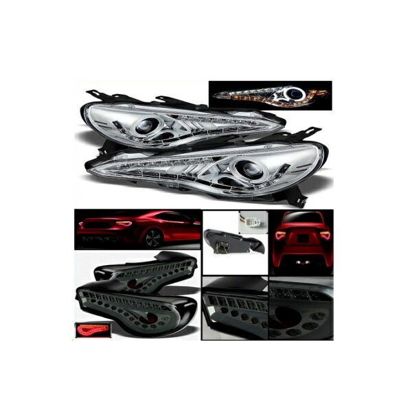 送料無料 トヨタ 86 LED プロジェクター イカリング ヘッドライト インナー ブラック クリアレンズ 純正 HID車輌用 ZN6 フロント ライト トヨタ 86 流れるウィンカー 日本光軸仕様 LED イカリング