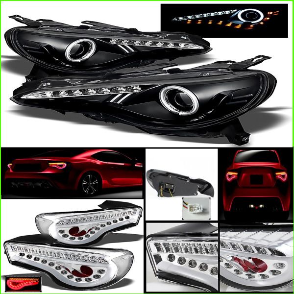送料無料 ヘッドライト トヨタ 86 LED イカリング プロジェクター 