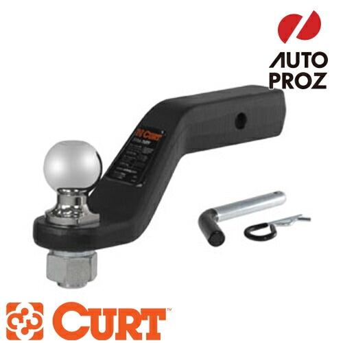 CURT 正規品 トレーラーヒッチ用 ボールマウント＋2-5/16インチヒッチボールセット 2インチ角 ヒッチピン付 4インチドロップ メーカー保証付