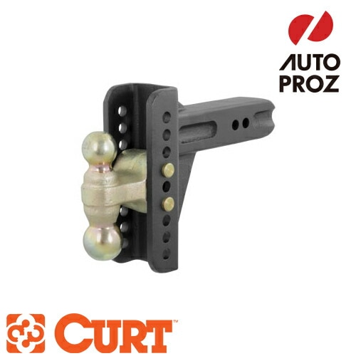 CURT 正規品 トレーラーヒッチ用 アジャスタブルチャンネルマウント 2.5インチ角 デュアルボール付 最大5.25インチライズ 6インチドロップ メーカー保証付