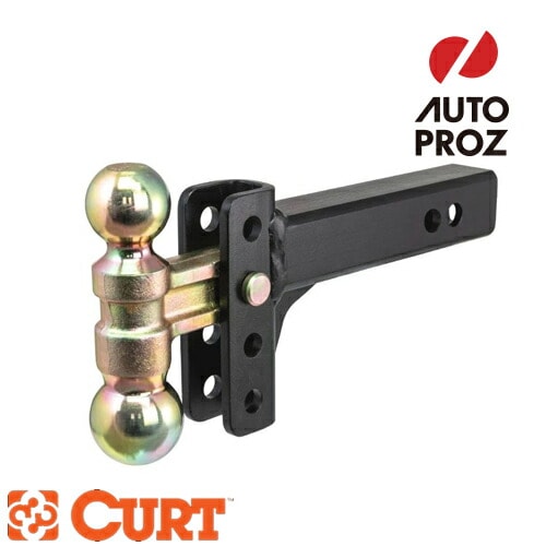 CURT 正規品 デュアルボール付き アジャスタブルチャンネルマウント 2インチ角 最大3.5インチライズ最大3.75インチドロップ メーカー保証付