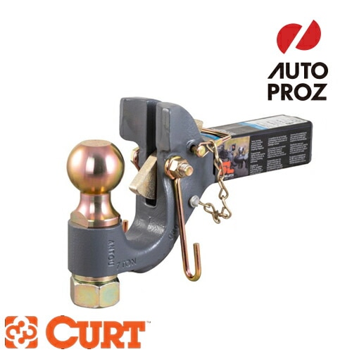 CURT 正規品 SECURELATCH レシーバーマウント 2-5/16インチボール付き ピントルヒッチ 2インチ角用 【レビューでヒッチピンプレゼント】