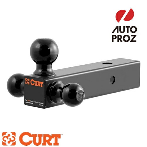 CURT 正規品 マルチボールマウント 2.5インチ角 2.5インチヒッチ角付き車両用 1-7/8インチ＆2インチ＆2-5/16インチボール付き ブラック メーカー保証付