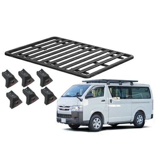 ロックンロードH 1570 × 2130mm トヨタ H200系 ハイエース ベースキャリア 150mmマウントレッグ フラットラック セット YAKIMA ヤキマ 正規品