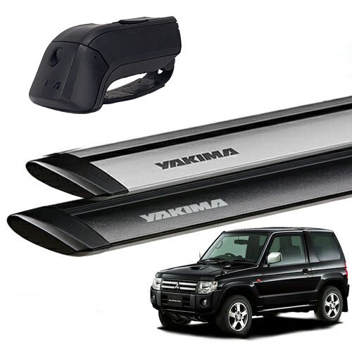 YAKIMA 正規品 三菱 パジェロミニ H53/58A型 ルーフレール付き車両 ベースキャリアセット ティンバーライン ジェットストリームバーS