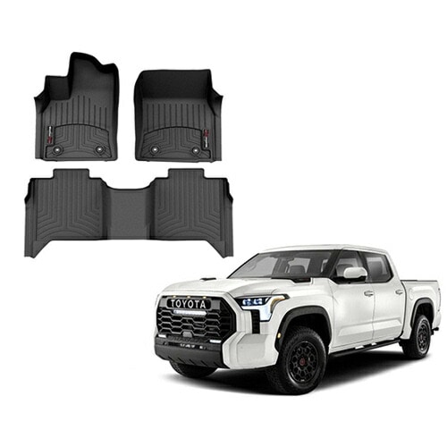フロアマット トヨタ タンドラ クルーマックス ダブルキャブ 2022年式以降現行 2列セット 左ハンドル用 ブラック weathertech ウェザーテック 正規品