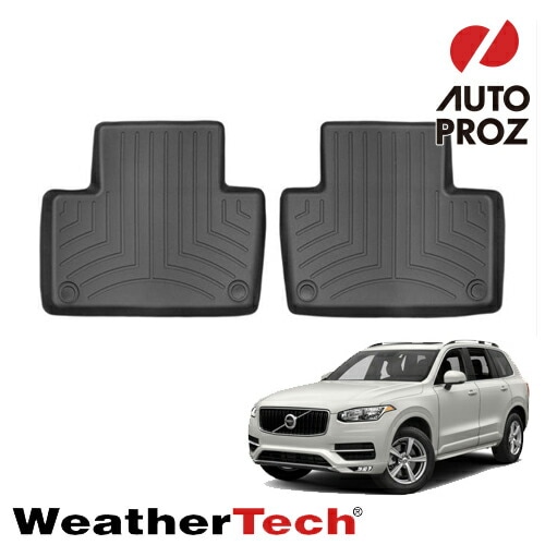フロアマット ボルボ XC90 プラグインハイブリッド 2015年式以降現行 2列目 フロアライナー 2ピース ブラック WeatherTech 正規品