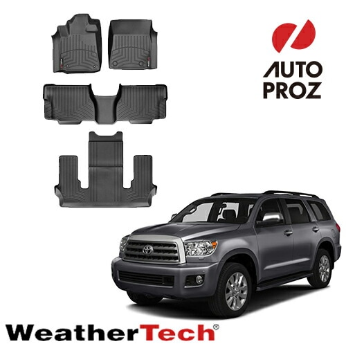 フロアマット トヨタ セコイア センターコンソールなし 2008-2011年 2列目バケットシート 3列セット ブラック WeatherTech 正規品