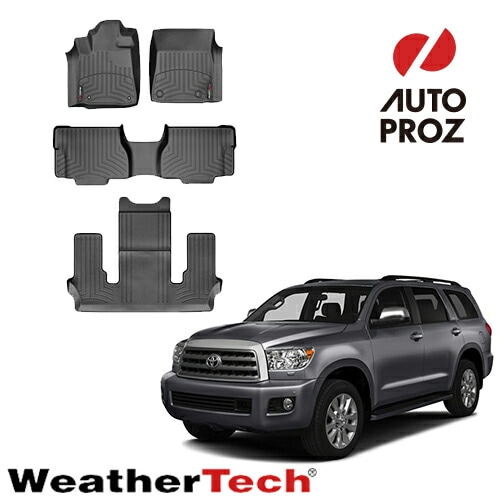 フロアマット トヨタ セコイア センターコンソールあり 2008-2011年 2列目バケットシート 3列セット ブラック WeatherTech 正規品