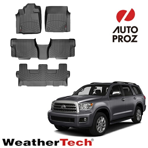 フロアマット トヨタ セコイヤ 2列目ベンチシート車両 2008-2011年 3列シートセット フロアライナー ブラック Weathertech 正規品