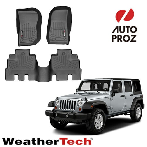 フロアマット ジープ JKラングラー アンリミテッド 4ドア 2014-2017年 2列セット 右ハンドル フロアライナー ブラック WeatherTech 正規品