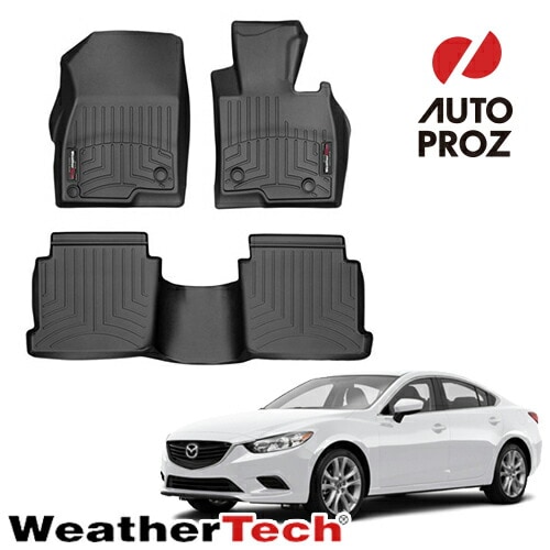 フロアマット マツダ アテンザ GJ型 セダン 2013-2019年 MAZDA6 GJ型 2019年以降 右ハンドル用 2列セット フロアライナー ブラック WeatherTech 正規品